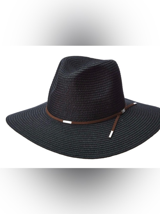 Scala Pronto Accessories - Scala Pronto Black Wide-Brim Woven Sun Hat